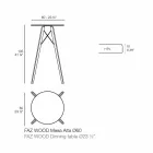 Mesa Alta Redonda Design em Madeira e Hpl, 4 Peças - Faz Wood by Vondom Viadurini