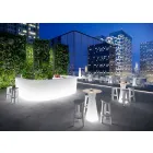 Mesa alta para exterior com base luminosa e tampo Hpl Made in Italy - Tinuccia Viadurini