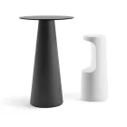 Mesa alta externa com tampo redondo em HPL Made in Italy - Forlina Viadurini