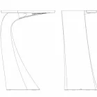 Mesa alta de exterior com design H 100 cm, em polietileno, Wing Vondom Viadurini