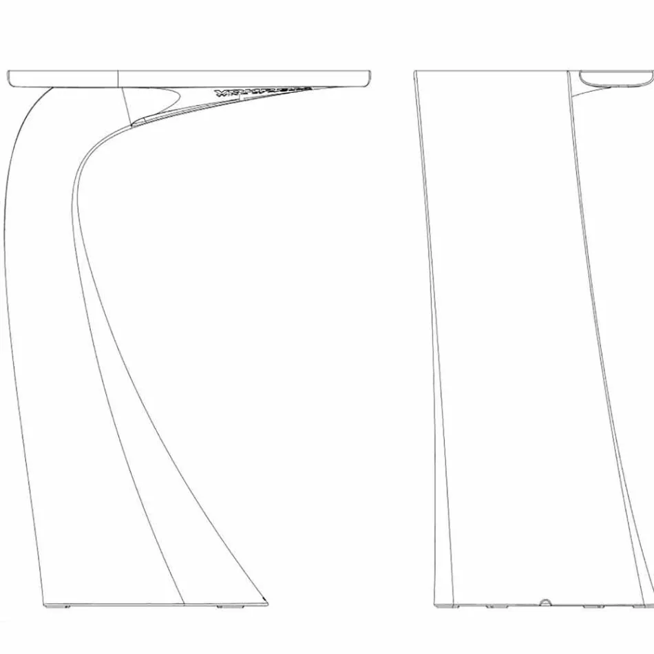 Mesa alta de exterior com design H 100 cm, em polietileno, Wing Vondom Viadurini