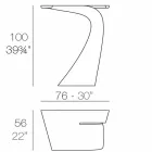 Mesa alta de exterior com design H 100 cm, em polietileno, Wing Vondom Viadurini