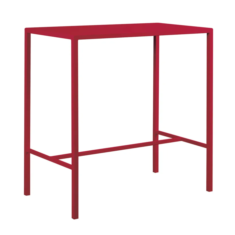 Mesa alta de jardim em aço galvanizado fabricado na Itália - Vesna Viadurini