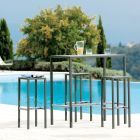 Mesa alta de jardim em aço galvanizado fabricado na Itália - Vesna Viadurini