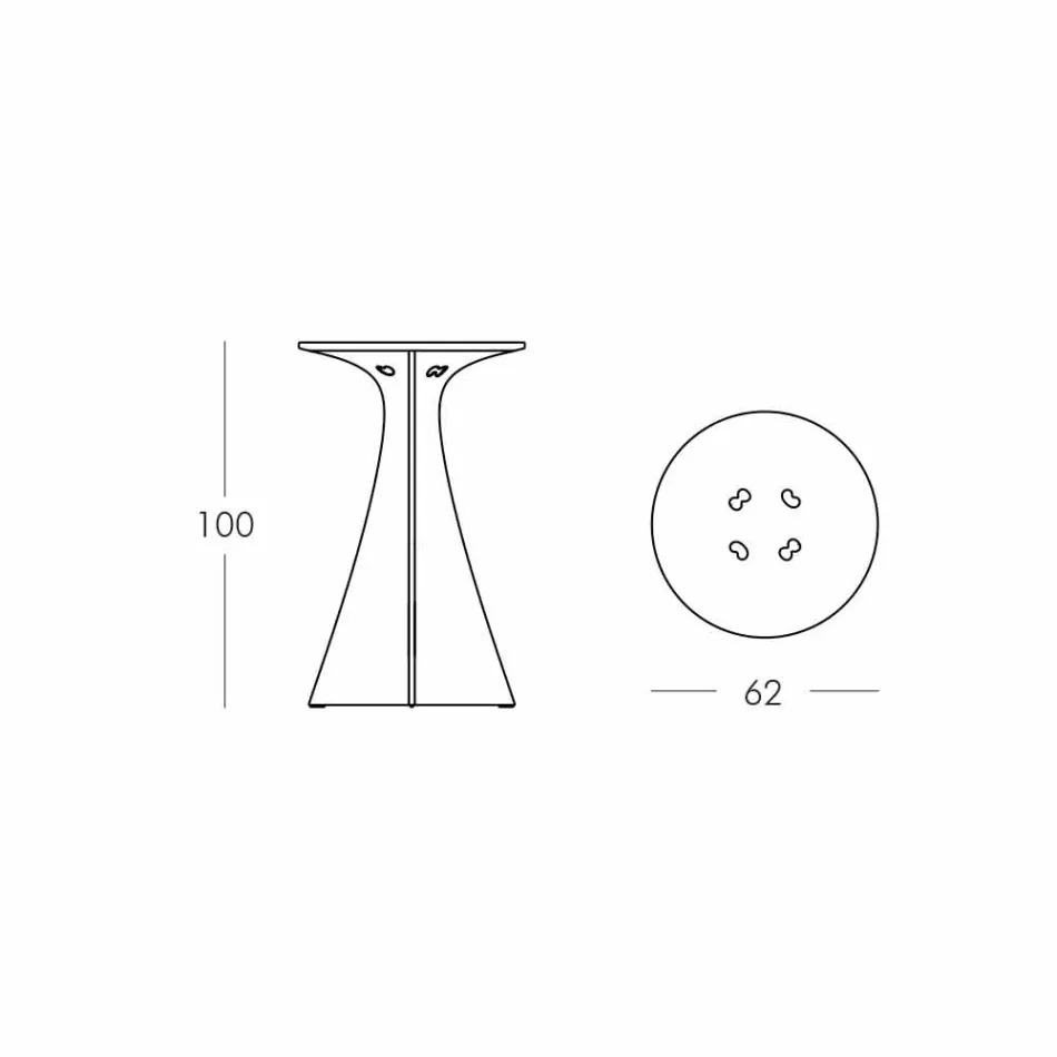 Mesa alta de design moderno, em polietileno - Jet Next by Slide Viadurini