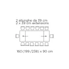 Mesa com Extensões Integradas e Base de Aço Vison Fabricada na Itália - Dálmata Viadurini