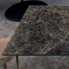 Mesa com Extensões Integradas em Cerâmica e Aço Fabricado na Itália - Dalmata Viadurini