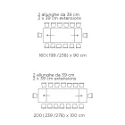 Mesa com Extensões Integradas em Cerâmica e Aço Fabricado na Itália - Dalmata Viadurini