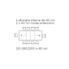 Mesa com Extensões Internas e Borda Dobrável em Laminado Fabricado na Itália - Gordito Viadurini