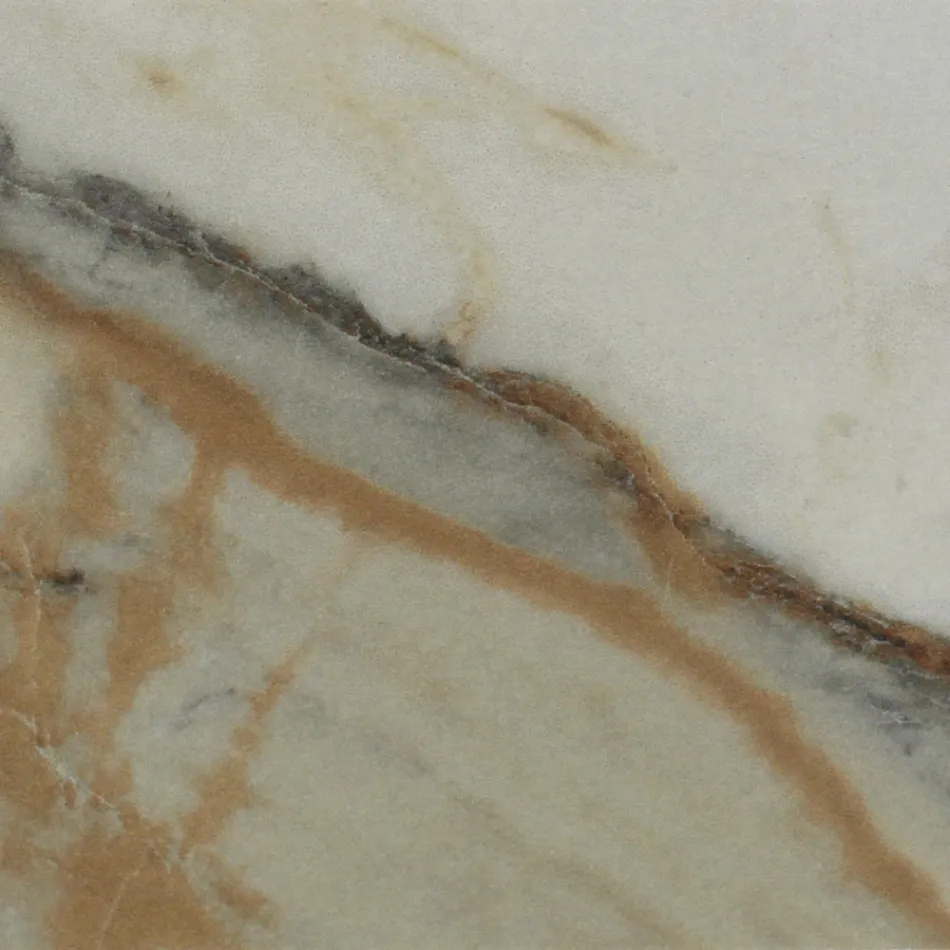 Mesa com Base em Madeira e Tampo em Cerâmica Calacatta Hermitage - Infinity Viadurini