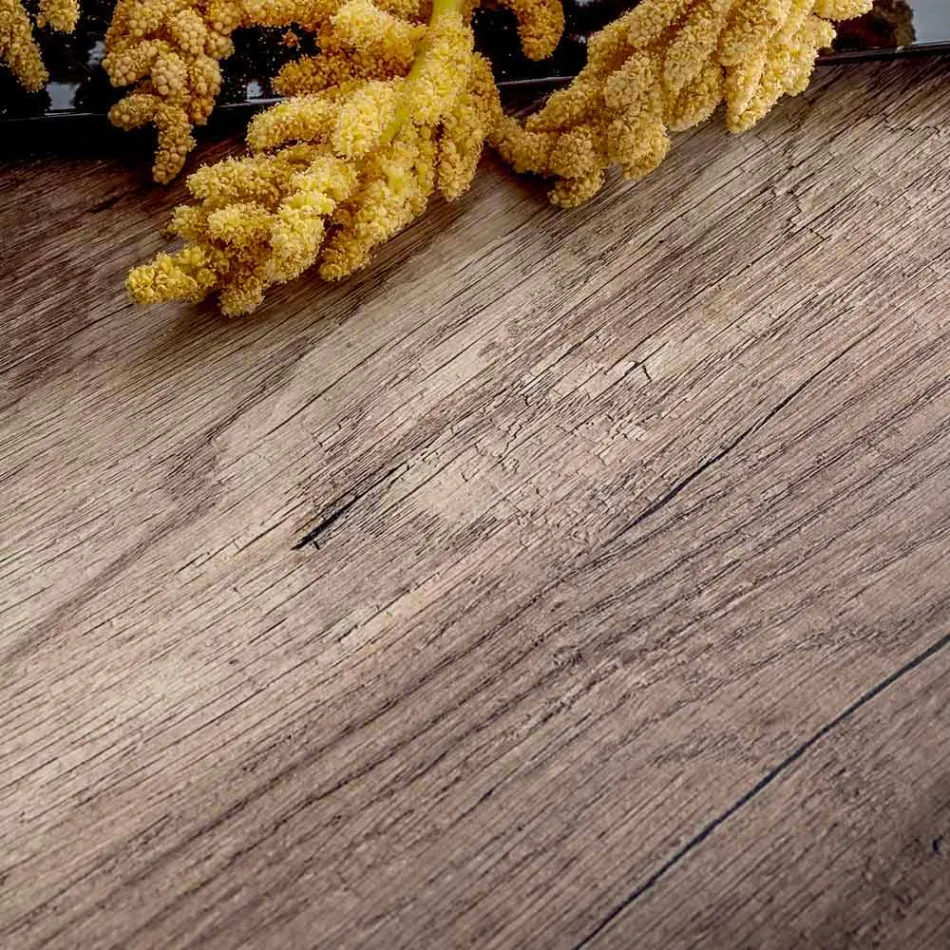 Mesa com tampo extensível até 334 cm Efeito de madeira Fabricado na Itália - Baviera Viadurini