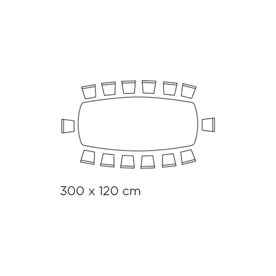 Mesa com tampo cerâmico em forma de barril e base em aço Fabricado na Itália - Ezzellino Viadurini