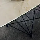 Mesa com tampo cerâmico em forma de barril e base em aço Fabricado na Itália - Ezzellino Viadurini