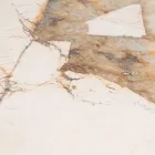 Mesa com tampo de cerâmica e base maciça de teca Made in Italy - Blusa Viadurini