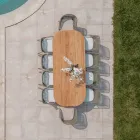 Mesa com tampo em teca escovada e cantos arredondados - Destination Viadurini