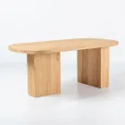 Mesa com tampo em teca escovada e cantos arredondados - Destination Viadurini