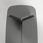 Mesa com tampo de vidro moldado e base metálica curva - Piacere Viadurini