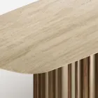 Mesa Lunaria com tampo de mármore e base de metal, fabricada na Itália. Viadurini