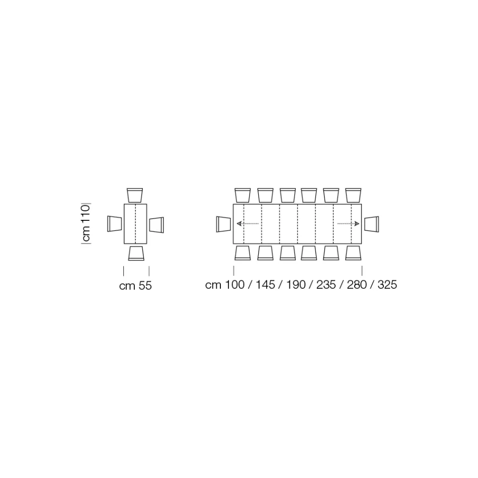 Mesa de console extensível até 325 cm em laminado Made in Italy - Dálmata Viadurini