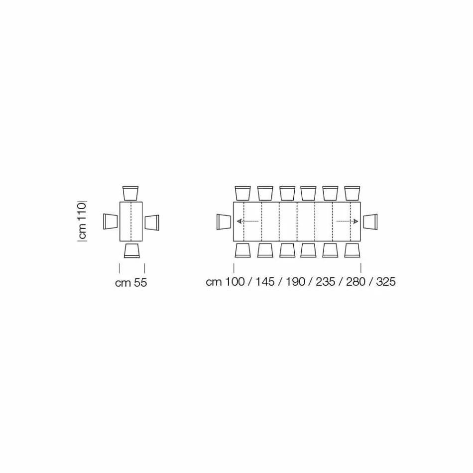 Mesa de console extensível até 325 cm em melamina Made in Italy - Settimmio Viadurini