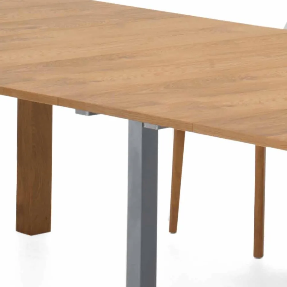 Mesa de console extensível em madeira folheada Made in Italy - Gordito Viadurini