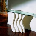Vicenza pedra natural e mesa de console de cristal Ciril, design clássico