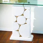 Contemporânea Hosios pedra de design contemporâneo e mesa de cristal Viadurini