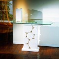 Mesa de console clássico feito de pedra natural Vicenza e cristal Hosios