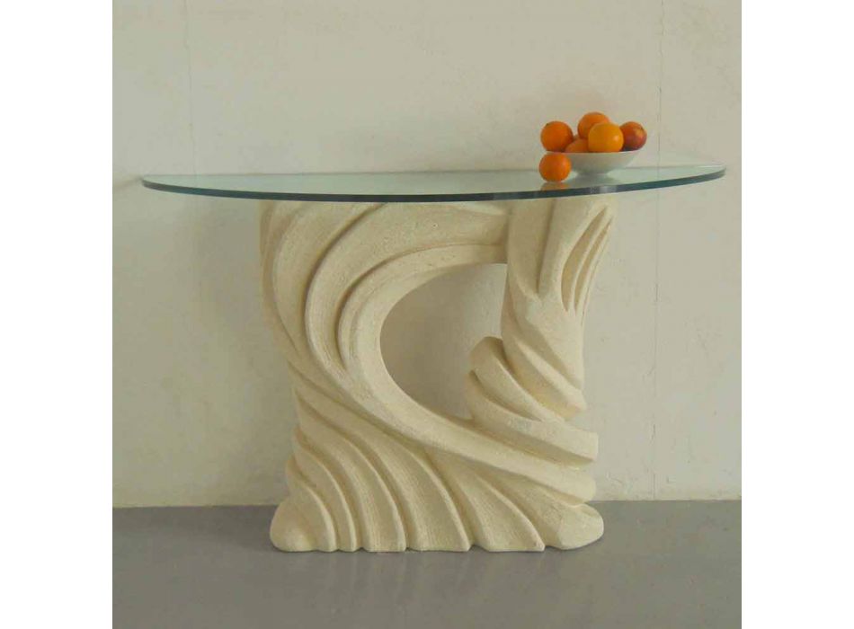 Designer de mesa de console em pedra de design emera e cristal Viadurini