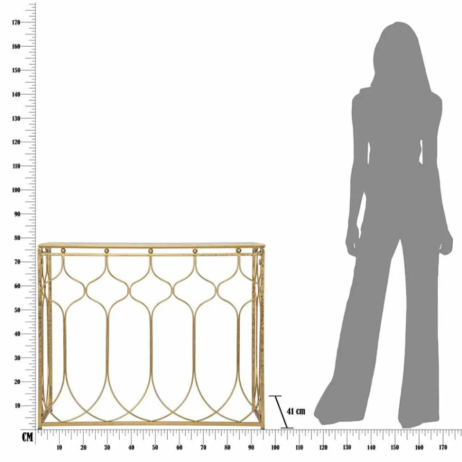 Mesa de console retangular de ferro com design moderno - Karine Viadurini