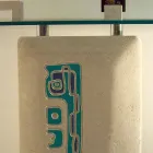 Mesa de console retangular de pedra e cristal de design Soter Viadurini