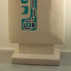 Mesa de console retangular de pedra e cristal de design Soter Viadurini