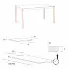 Mesa extensível de cozinha até 240 cm Efeito de madeira Fabricado na Itália - Maltês Viadurini