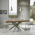 Mesa de cozinha extensível até 440 cm em madeira e ferro Made in Italy - Lennon Viadurini