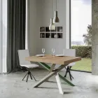 Mesa de cozinha extensível até 440 cm em madeira e ferro Made in Italy - Lennon Viadurini