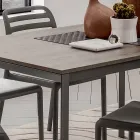 Mesa de cozinha com tampo em melamina e base de metal Made in Italy - Spilla Viadurini