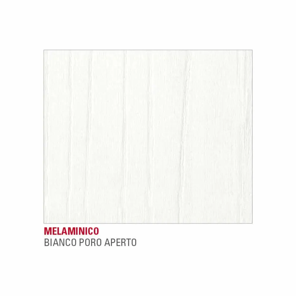 Mesa de cozinha com tampo em melamina e base de metal Made in Italy - Spilla Viadurini