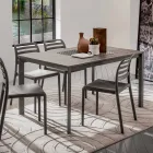 Mesa de cozinha com tampo em melamina e base de metal Made in Italy - Spilla Viadurini