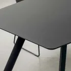 Mesa de Cozinha em Fenix Laminado e Alumínio Preto Made in Italy - Lingotto Viadurini