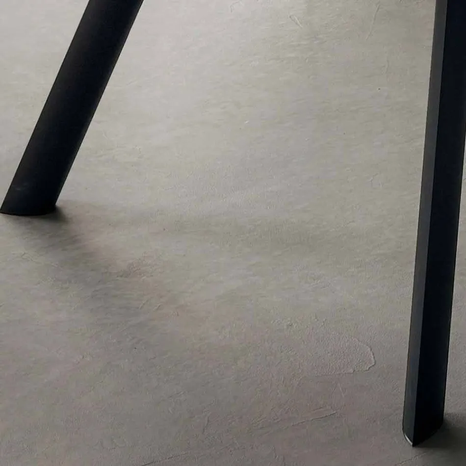 Mesa de Cozinha em Fenix Laminado e Alumínio Preto Made in Italy - Lingotto Viadurini