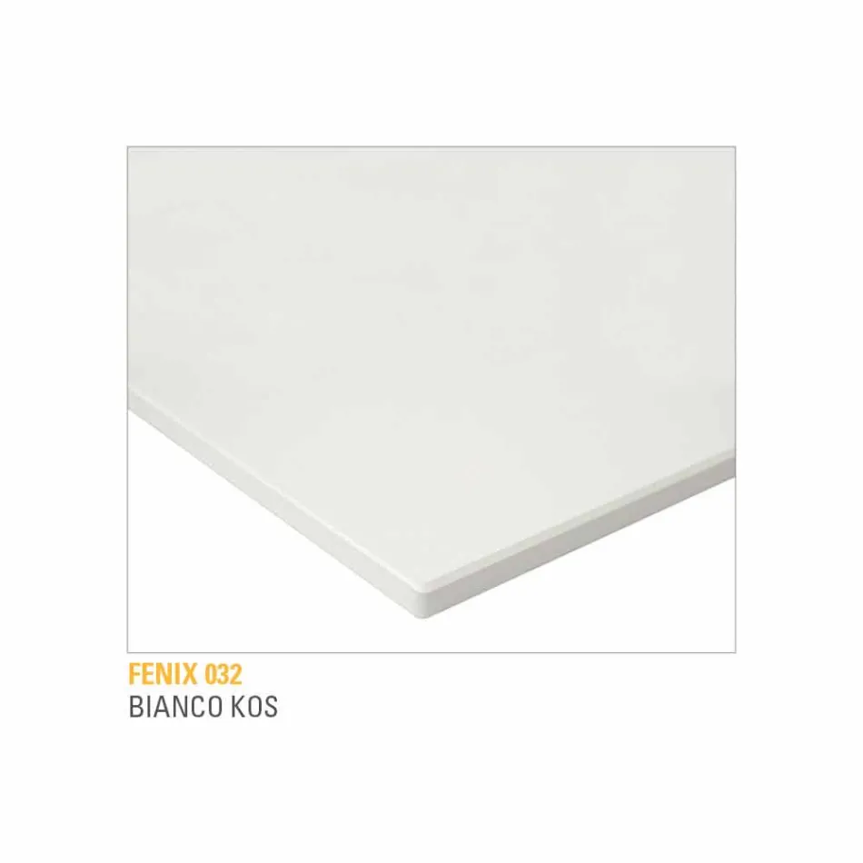 Mesa de Cozinha em Fenix Laminado e Alumínio Preto Made in Italy - Lingotto Viadurini