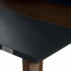 Mesa de Cozinha Mdf com Inserção de Madeira Maciça Made in Italy - Tusco Viadurini