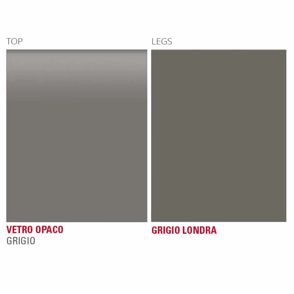 Mesa Cozinha em Vidro Mate com Estrutura Metálica Made in Italy - Broche Viadurini