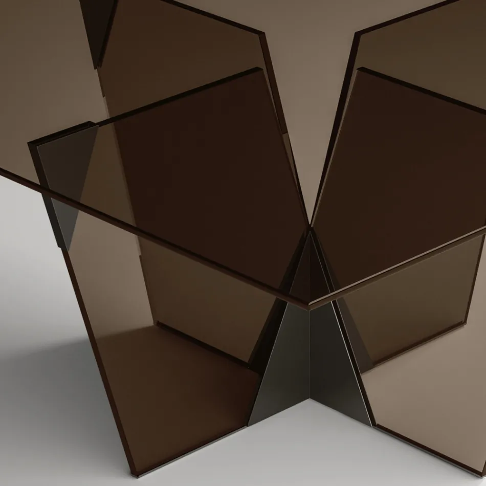 Mesa retangular para cozinha com tampo e base de vidro Made in Italy - Tiseo Viadurini