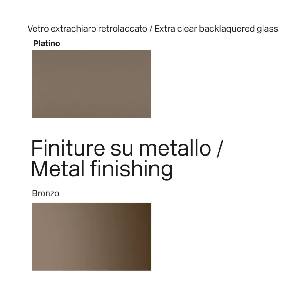 Mesa de vidro de 300 cm com base de metal, fabricada na Itália - Design Lunaria Viadurini