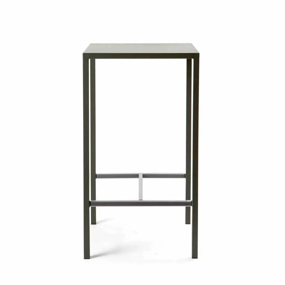 Mesa de Bar Quadrada de Metal Pintada para Exterior, fabricada em Itália - Fada Viadurini