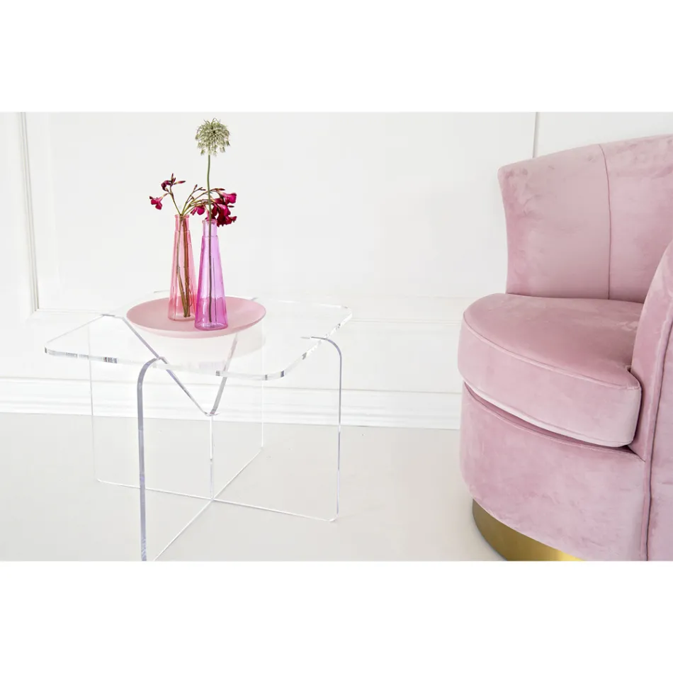 Mesa de centro de design em acrílico transparente ou fumê - Draco Viadurini