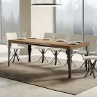 Mesa de cozinha extensível em madeira antracite e ferro fabricada na Itália - Sassone Viadurini
