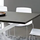 Mesa de Cozinha em Fenix e Metal Branco de Qualidade Made in Italy - Carlino Viadurini
