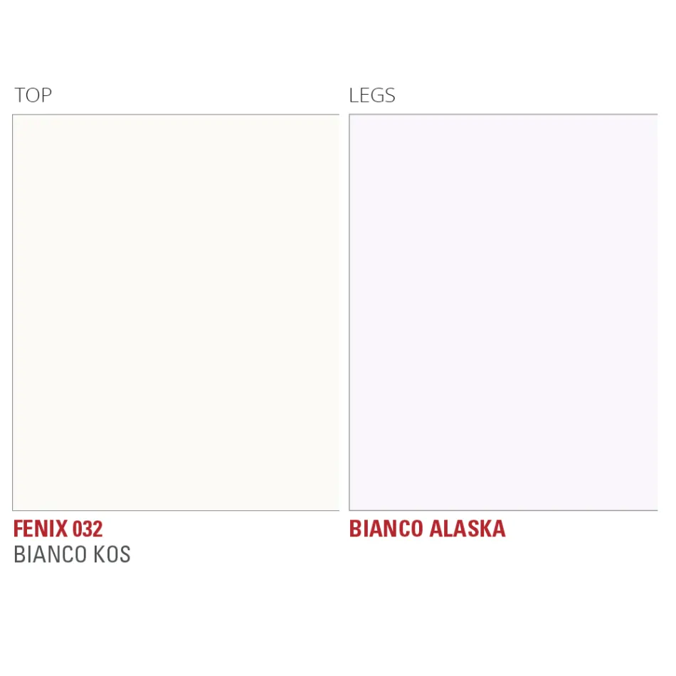 Mesa de Cozinha em Fenix e Metal Branco de Qualidade Made in Italy - Carlino Viadurini